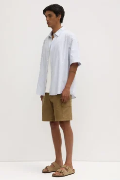 Alec Poplin Stripe Short Sleeve Shirt^Assembly Label New