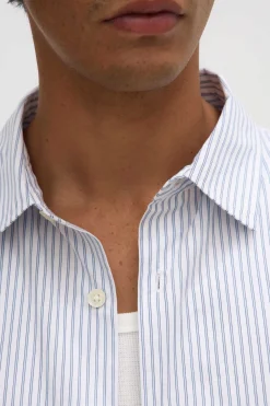 Alec Poplin Stripe Short Sleeve Shirt^Assembly Label New