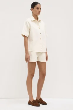Boxy Denim Short Sleeve Shirt^Assembly Label Outlet