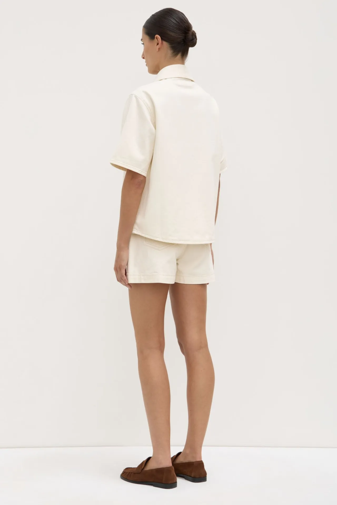 Boxy Denim Short Sleeve Shirt^Assembly Label Outlet