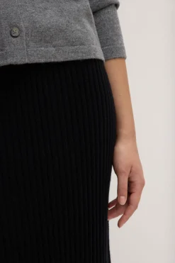 Wool Cashmere Rib Maxi Skirt^Assembly Label New